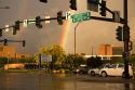 Double rainbow above Boise State Univeristy in Boise, Idaho.