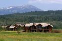 Large homes in the Teton Springs resort planned community at Victor, Idaho.