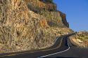 Basalt rock cliffs along the highway near Soap Lake, Washington.
