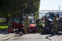 Firefighers respond to a traffic accident in Boise, Idaho.