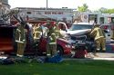 Firefighters respond to a traffic accident in Boise, Idaho.