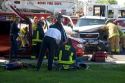 Firefighters respond to a traffic accident in Boise, Idaho.