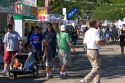 People walk amongst food stands at the Western Idaho Fair in Boise, Idaho.