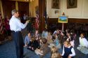 Governer John Lynch speaking to school children inside the New Hampshire State House at Concord, New Hampshire, USA.