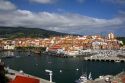 View of the old town and fishing port at Bermeo in the province of Biscay, Basque Country, Northern Spain.