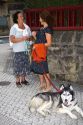 Women having a conversation in the city of Donostia-San Sebastian, Guipuzcoa, Basque Country, Northern Spain.