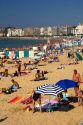 Beach scene in the bay at Saint-Jean-de-Luz, Pyrenees Atlantiques, French Basque Country, Southwest France.