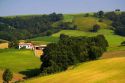 Farmland near the village of Ainhoa, Pyrenees-Atlantiques, French Basque Country, Southwest France.