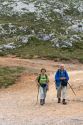 Hikers in the Picos de Europa at Fuente De, Liebana, Cantabria, northwestern Spain.