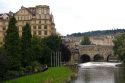 The Pulteney Bridge crossing the River Avon in the city of Bath, Somerset, England.