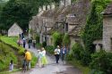 Cotswold stone cottages in the village of Bibury, Gloucestershire, England.