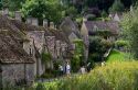 Cotswold stone cottages in the village of Bibury, Gloucestershire, England.