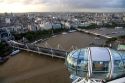 View of the city of London from the London Eye, England.