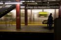 Subway platform at the Rockefeller Center station in Manhattan, New York City, New York, USA.