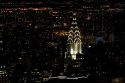 Night view of the Chrysler Building and New York City, New York, USA.