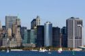 Lower Manhattan and Battery Park in New York City, New York, USA.