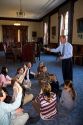 Governer John Lynch speaking to school children inside the New Hampshire State House at Concord, New Hampshire, USA.