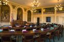 The New Hampshire Senate Chamber inside the State House at Concord, New Hampshire, USA.