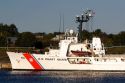 U.S. Coast Guard ship at the Portsmouth Naval Shipyard located on the Piscataqua River at Kittery, Maine, USA.