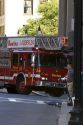 Boston Fire Department ladder truck in downtown Boston, Massachusetts, USA.
