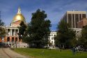 The Massachusetts State House and Boston Common located in the Beacon Hill neighborhood of Boston, Massachusetts, USA.
