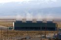 Geothermal power plant cooling towers in Malta, Idaho, USA.