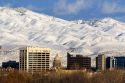 Snow covered foothills and downtown Boise, Idaho, USA.