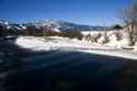 The Payette River during winter in Valley County, Idaho, USA.