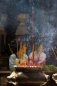 Incense burning at the Quan Am Pagoda, a famous Chinese temple in the Cholon district of Ho Chi Minh City, Vietnam.