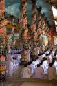Cao Dai ceremony inside the Tay Ninh Holy See in Tay Ninh, Vietnam.