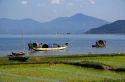 Fishing boats in the bay along National Road 1A south of Phu Bai, Vietnam.
