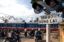 Train crossing signal north of Hue, Vietnam.