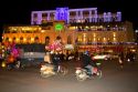 Night street scene during Tet in the historical center of Hanoi, Vietnam.