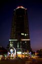 The Sun Wah Tower at night located on Nguyen Hue in Ho Chi Minh City, Vietnam.