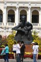 Ho Chi Minh statue in front of Ho Chi Minh City Hall in Vietnam.