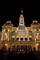 Ho Chi Minh City Hall at night with lights, Vietnam.