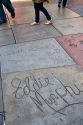 Celebrity autograph in the concrete of the Grauman's Chinese Theatre located in Hollywood, Los Angeles, California, USA.