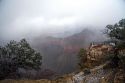 Snow storm at the South Rim of the Grand Canyon, Arizona, USA.