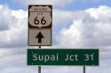 Road sign for Historic U.S. Route 66 near Seligman, Arizona, USA.