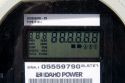 Digital eletricity meter displays use and rate of consumption to consumer in Boise, Idaho, USA.