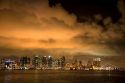 San Diego skyline at night in Southern California, USA.