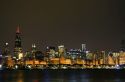 Chicago skyline at night, Illinois, USA.