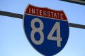 Interstate 84 road sign near Boise, Idaho, USA.