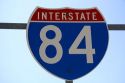 Interstate 84 road sign near Boise, Idaho, USA.