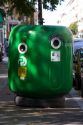 Curbside glass recycling bin in Paris, France.