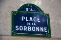 Place de la Sorbonne sign in Paris, France.