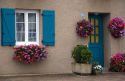 Flower boxes on homes in the commune of Rodemack, northeast France.