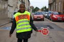 Female crossing guard in Toul, France.