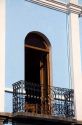Door opening to a balcony in the city of Puebla, Puebla, Mexico.