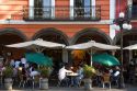 Sidewalk cafe in the city of Puebla, Puebla, Mexico.